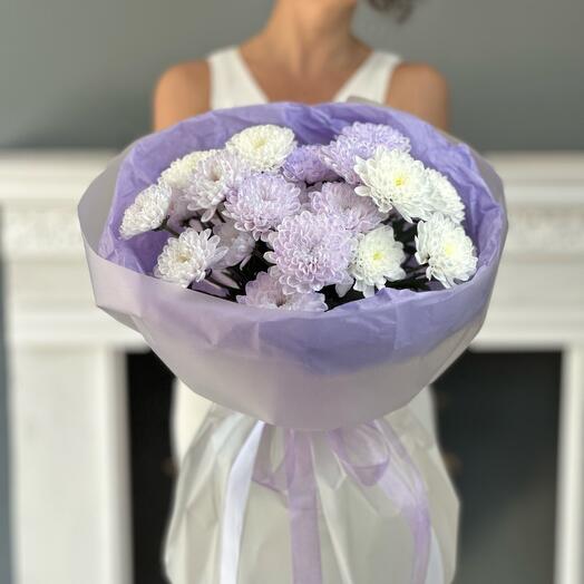 Пышные лавандовые хризантемы 💜 WOW букет