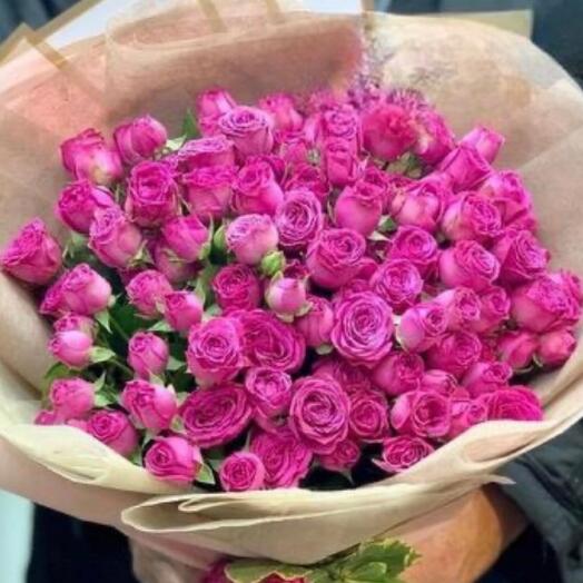 Bouquet of pink baby peony roses