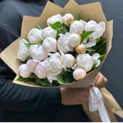 Пион белый 19 шт