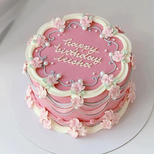 Pinkish Vintage butter cream cake