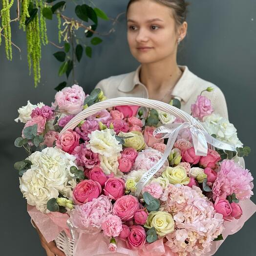 Корзина XXL в розовых оттенках