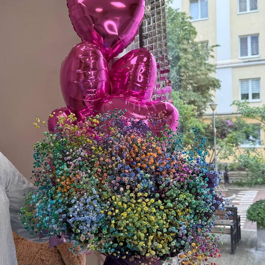 Bouquet of colored baby's breath