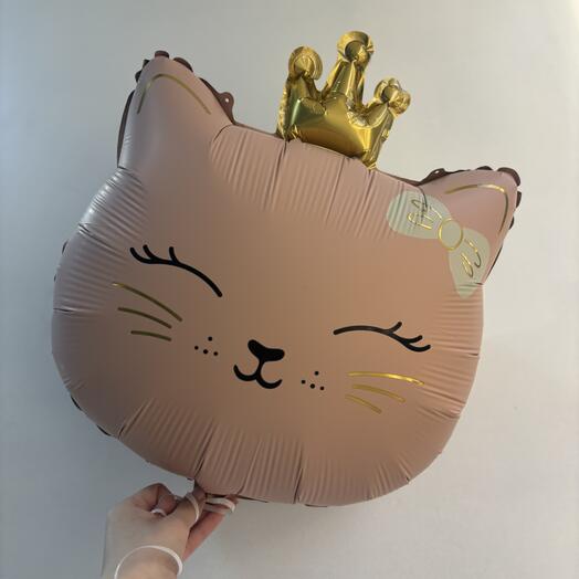 Шар «Кошечка с короной» Розовая