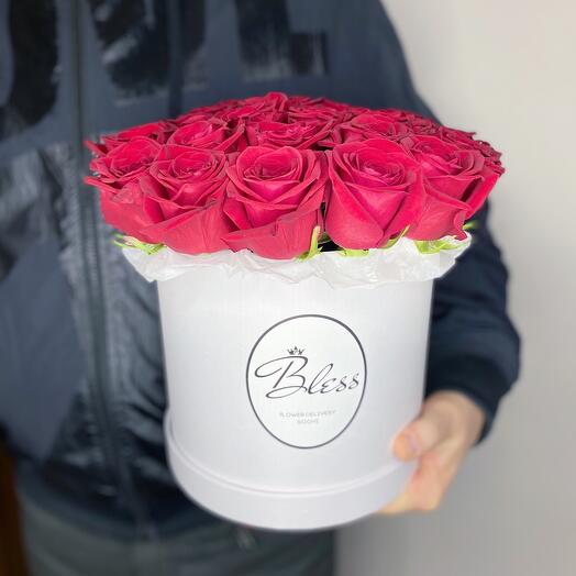 Red roses in a box