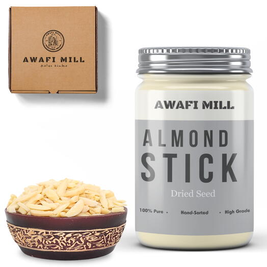 AWAFI MILL Almond Sticks | Prunus Nut - Bottle of 100 Gram