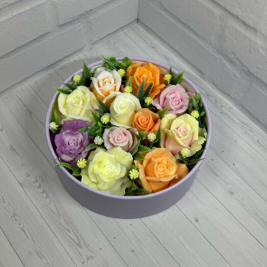 Розы из мыла в коробочке