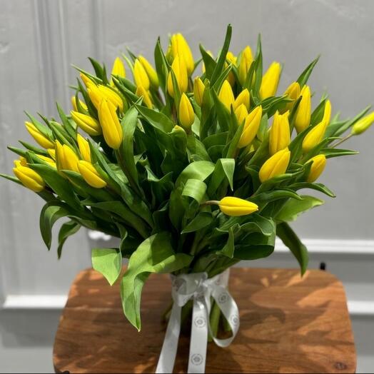 Желтые тюльпаны 39шт
