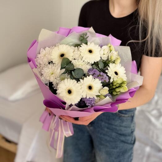 Букет «Летний ветер» с эустомой 💜