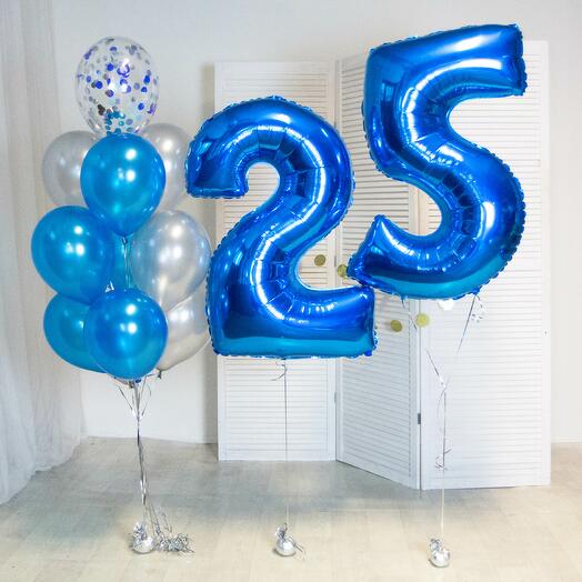 Набор шаров "С цифрой 25", 12 шаров