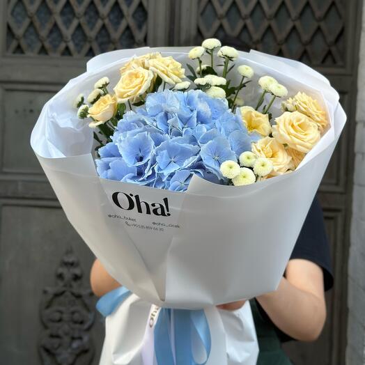 Blue hydrangea bouquet