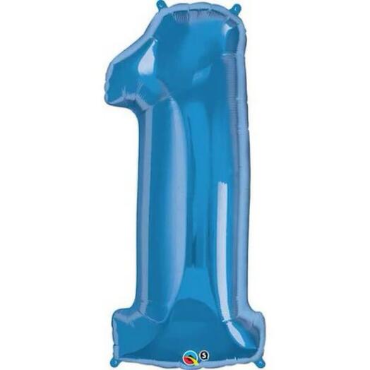 Blue Number One Helium Balloon E