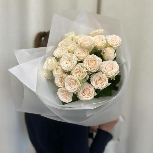 Букет пион роза в нежной упаковке, 7 шт (мб 10)