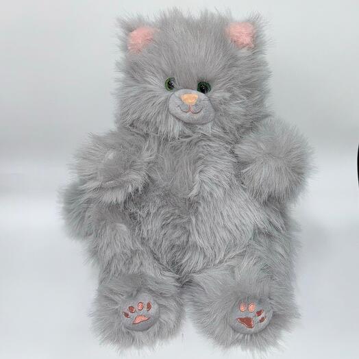Мягкая игрушка кошка серая