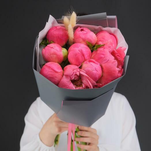 9 Coral Charm peonies