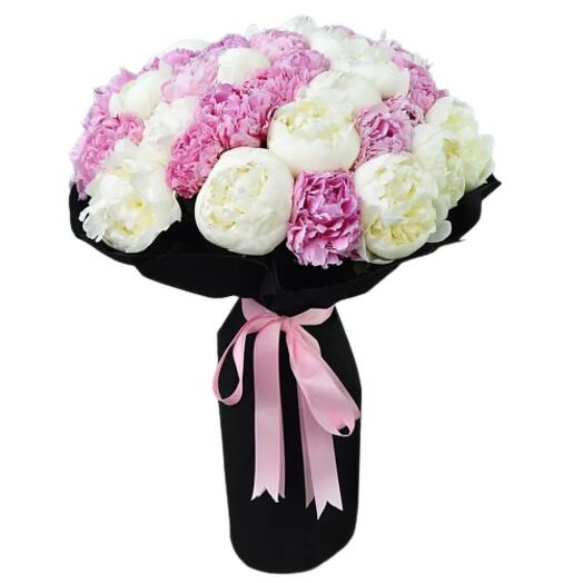 White And Pink Peonies Bouquet