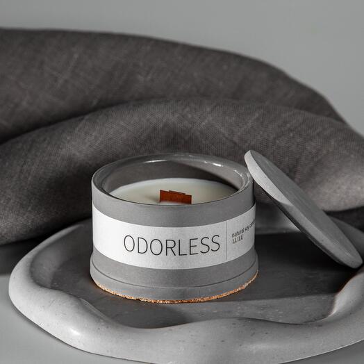 Свеча в гипсе ODORLESS GRAPHITE, 100 мл