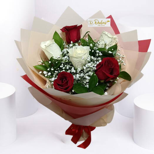 White   Red Rose With Love