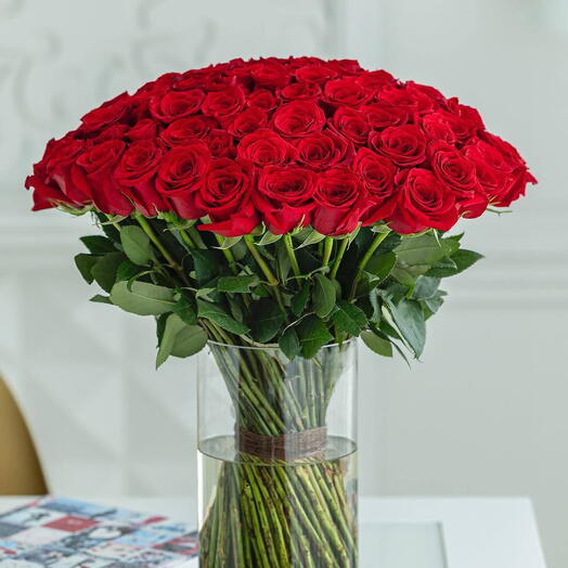 EVER RED ROSES IN A VASE