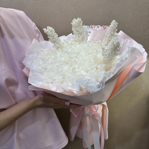 Гортензия стабилизированная, букет «Эта нежность для тебя»
