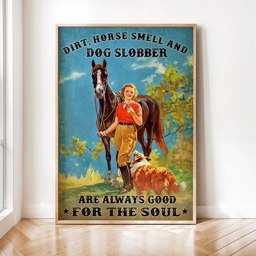 Интерьерный постер "Лошади" винтажная картина 02-0112