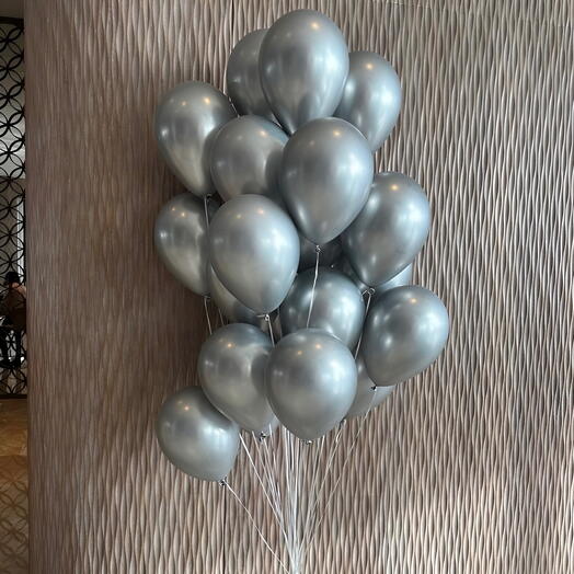 20 chrome silver balloons Miami