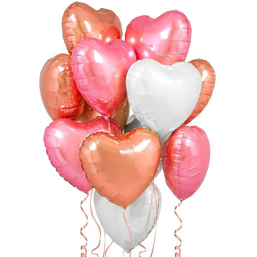 11 Multicolored Heart Shaped Helium Foil Balloons 2 - 5648