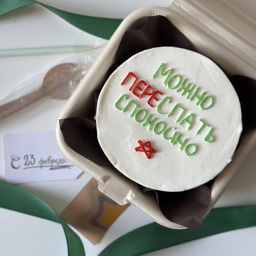 Бенто торт в подарок на 23 февраля «с таким защитником как ты»