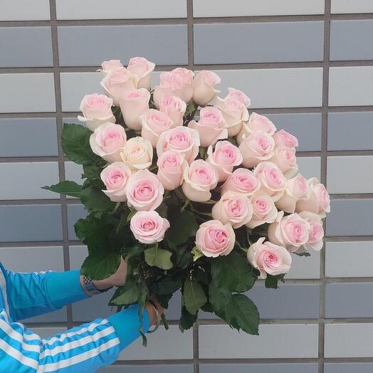 Розовая роза 💗33 розы Дофаминовый букет