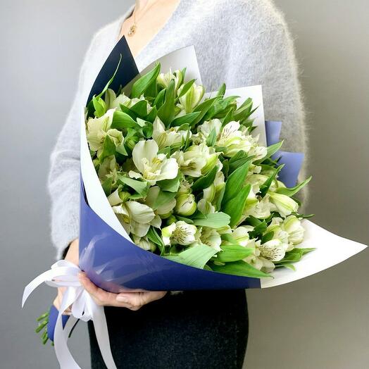Букет из белой альстромерии les fleur (П0027)