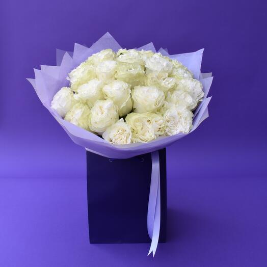 45 White Roses (25 Roses pictured)