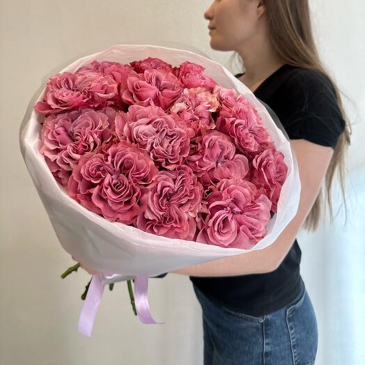 Пионовидная розовая Роза (15шт)