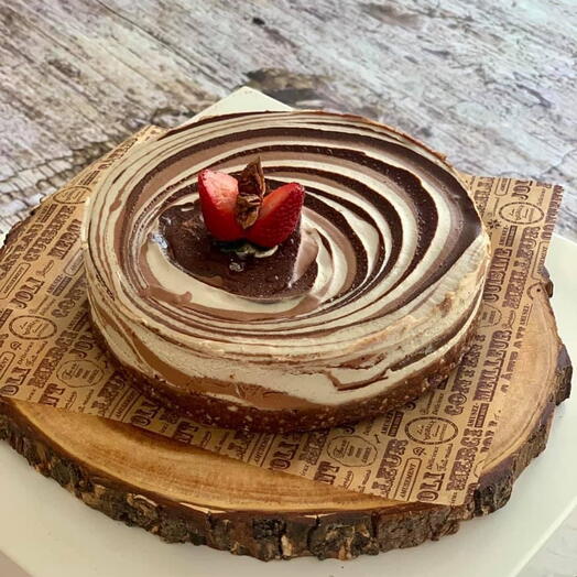 Vegan no flour, refined sugar free Zebra Three chocolate Cheesecake