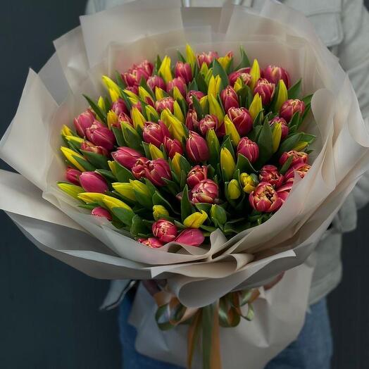 101 тюльпаны  микс яркий