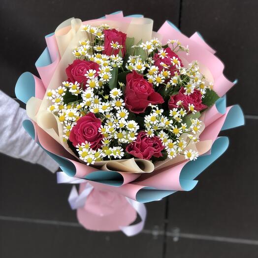 Букет с ромашками