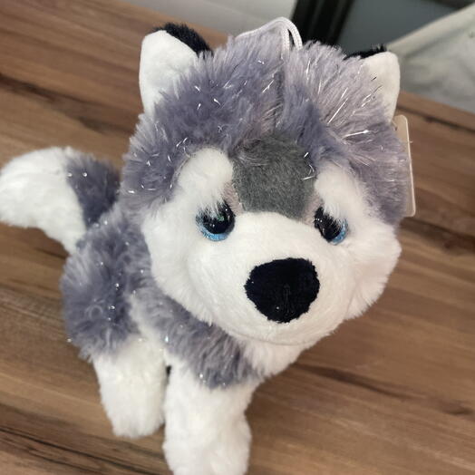 Peluche perrito gris