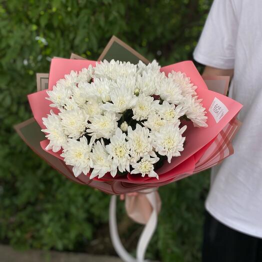 Bouquet of 5 white chrysanthemums