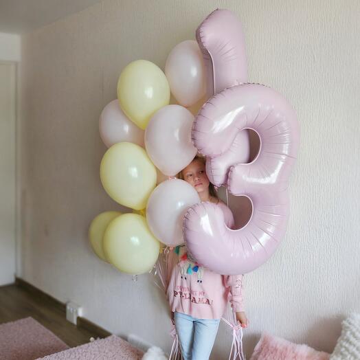Воздушные шары розовые, нежные,макарунс на 13лет дочке,девочке, подростку