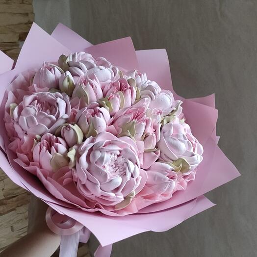 Сладкий букет из зефирных цветов