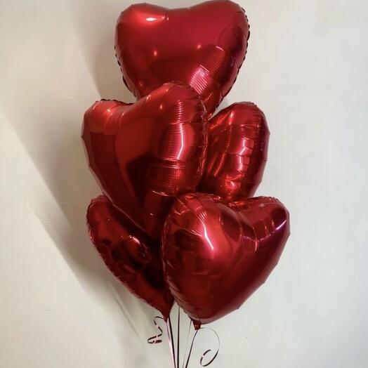 Шары красные сердечки