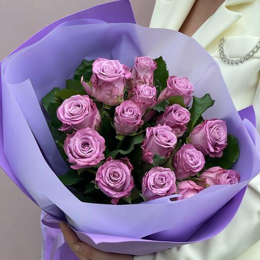 Сиреневая роза Маритим 15 штук