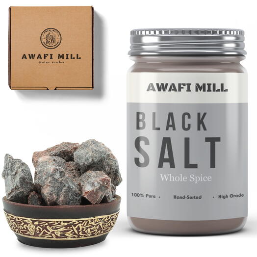 AWAFI MILL Black Salt Whole| Himalayan Black salt - Bottle of 100 Gram