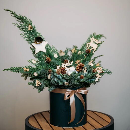 Christmas box arrangement Naturalized