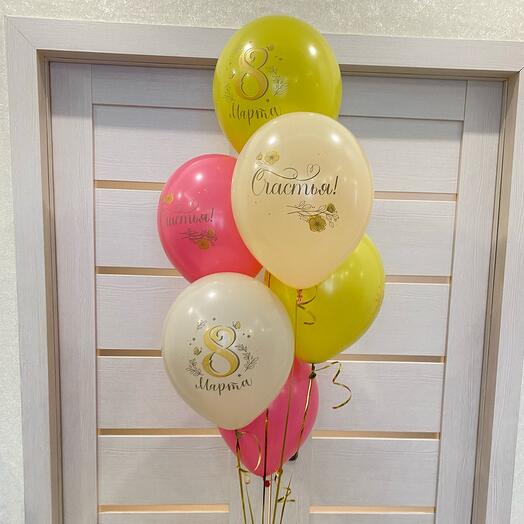 Фонтан на 8 марта (2) из 6 шариков