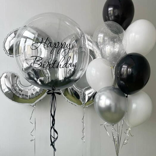 Воздушный сет из шаров "С Днем рождения"! 🎈☁️️🫧🍭🦄🌻