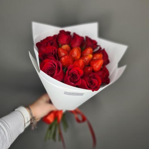 Rosas y fresas
