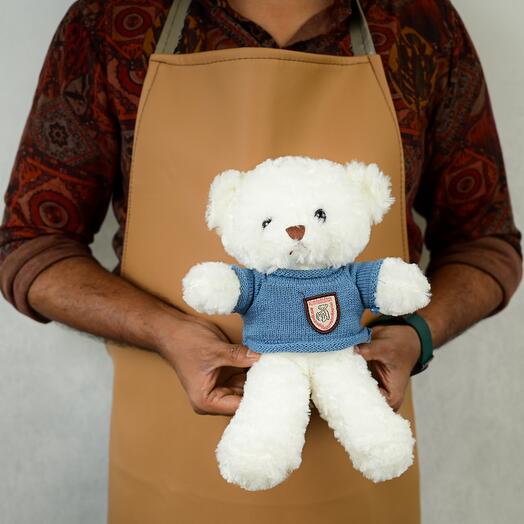 30cm - Blue Sweater Teddy Bear Doll-5488