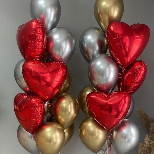 Два огромных набора шаров из 20 хром + 6 сердец