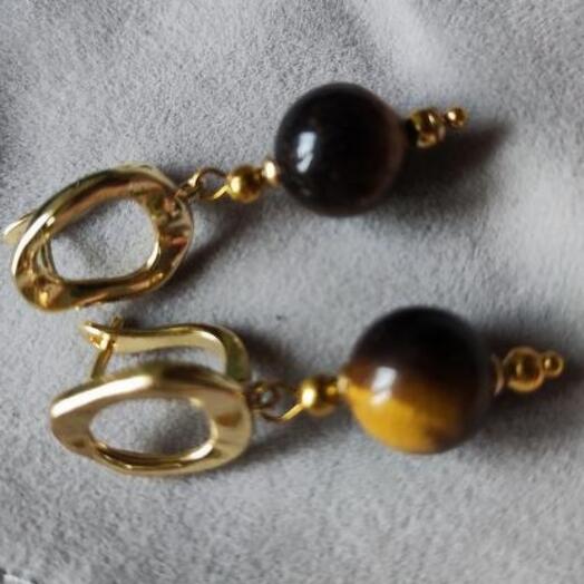 Серьги с тигровым глазом