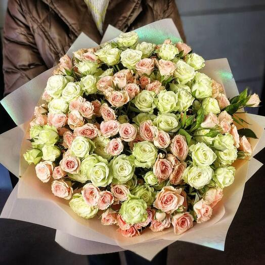 Mono ramo de rosas arbustivas