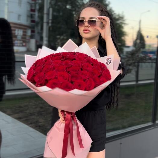 51 roses 60 cm with packaging